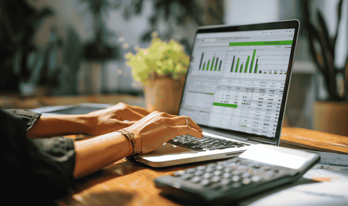 bookkeeper inputting financial data into accounting software